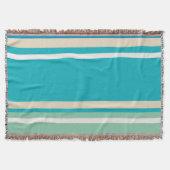 Blauwgroen blauwe, groene en turkooisstrepen deken (Voorkant)