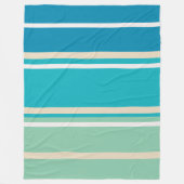Blauwgroen blauwe, groene en turkooisstrepen fleece deken (Voorkant)