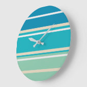 Blauwgroen blauwe, groene en turkooisstrepen grote klok (Hoek)