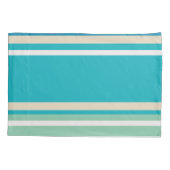 Blauwgroen blauwe, groene en turkooisstrepen kussensloop (Achterkant)
