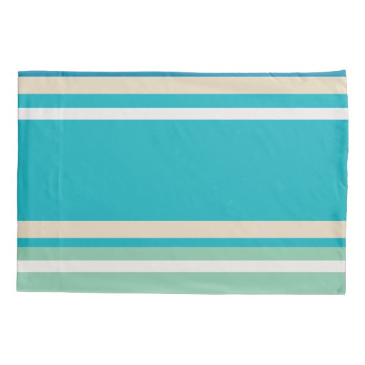 Blauwgroen blauwe, groene en turkooisstrepen kussensloop (Achterkant)