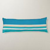 Blauwgroen blauwe, groene en turkooisstrepen lichaamskussen (Achterkant)