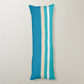 Blauwgroen blauwe, groene en turkooisstrepen lichaamskussen (Achterkant (Verticaal))