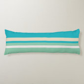 Blauwgroen blauwe, groene en turkooisstrepen lichaamskussen (Voorkant)