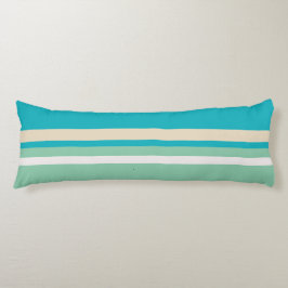 Blauwgroen blauwe, groene en turkooisstrepen lichaamskussen