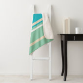 Blauwgroen blauwe, groene en turkooisstrepen sherpa deken (In situ)