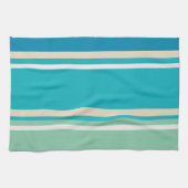 Blauwgroen blauwe, groene en turkooisstrepen theedoek (Horizontaal)