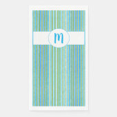 Blauwgroen, Blauwe, Groene, en Witte Strepen Servet (Voorkant)