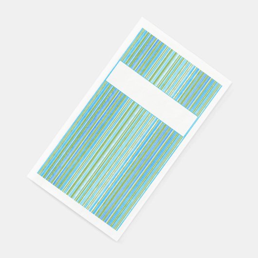 Blauwgroen, Blauwe, Groene, en Witte Strepen Servet (Hoek)