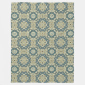 Blauwgroen blauwe groene grijze Ochre Hip Bohemian Fleece Deken (Voorkant)
