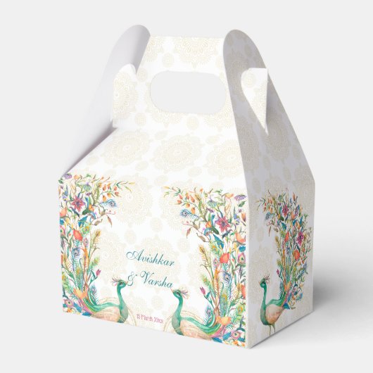 Blauwgroen blauwe groene kruidschildpad bedankdoosjes (Achterkant)