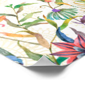 Blauwgroen blauwe groene kruis floral peace Welkom Poster (Hoek)