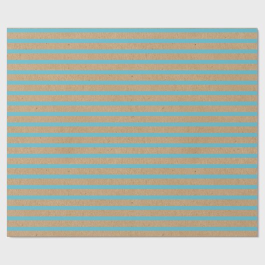 Blauwgroen blauwe groene lijnen Faux Rustic Brown  Cadeaupapier (Vlak)