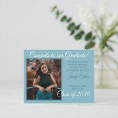 Blauwgroen blauwe groene minimalistische Afstudere Briefkaart (Staand voorkant)