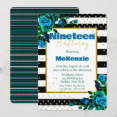 Blauwgroen Blauwe Groene Perony Girl 19e verjaarda Kaart (Voorkant / Achterkant)