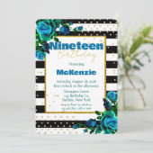 Blauwgroen Blauwe Groene Perony Girl 19e verjaarda Kaart (Staand voorkant)