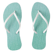 Blauwgroen blauwe groene Waterverf met witte strep Teenslippers (Voetbed)