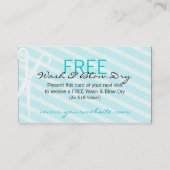 Blauwgroen blauwe haarkloon en mooie coupon (Achterkant)