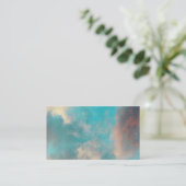 Blauwgroen blauwe hemel en wolken visitekaartje (Staand voorkant)