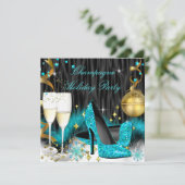 Blauwgroen blauwe hoogvlakte van Champagne Holiday Kaart (Staand voorkant)