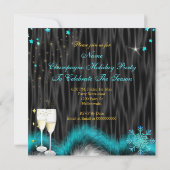 Blauwgroen blauwe hoogvlakte van Champagne Holiday Kaart (Achterkant)