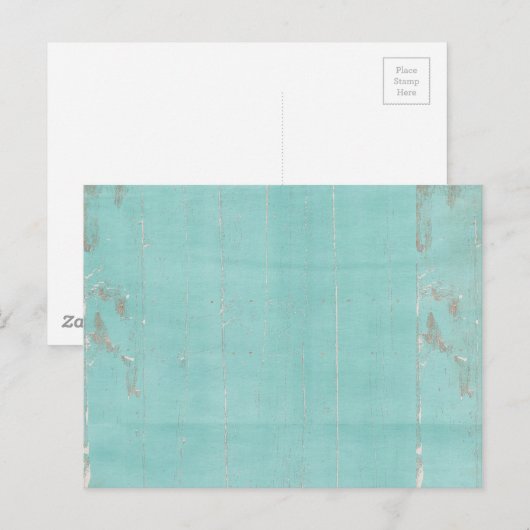 blauwgroen blauwe houtgungy briefkaart (Voorkant / Achterkant)