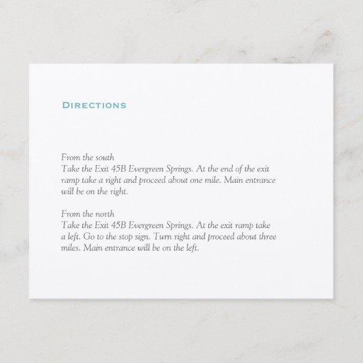 Blauwgroen blauwe initialen bruiloft informatiekaartje (Achterkant)