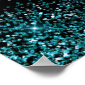 Blauwgroen Blauwe Jurk Faux Glitter Quinceanera We Poster (Hoek)