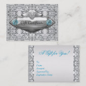 Blauwgroen Blauwe Kant Elegant Blauwgroen Cadeaubo Kortingskaartje (Voorkant / Achterkant)