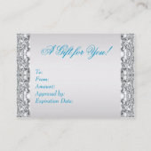 Blauwgroen Blauwe Kant Elegant Blauwgroen Cadeaubo Kortingskaartje (Achterkant)