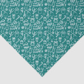 Blauwgroen Blauwe Kerst Icon Set Vakantie Tissuepapier (Detail)