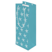 Blauwgroen blauwe kerstkaf voor de kust van Starfi Wijn Cadeautas (Achterkant Gekanteld)