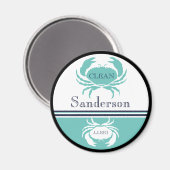 Blauwgroen blauwe kust met schone vuilniswasmachin magneet (Voorkant / Achterkant)