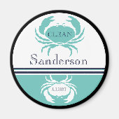 Blauwgroen blauwe kust met schone vuilniswasmachin magneet (Voorkant)