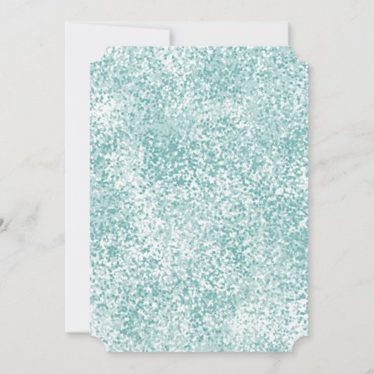 Blauwgroen blauwe legante bruiloft kaart (Achterkant)