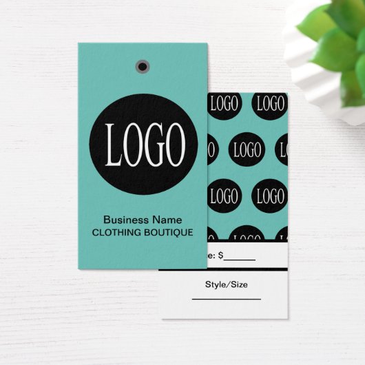 Blauwgroen blauwe Logo Labels Visitekaartje (Bureau)