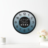 Blauwgroen blauwe Logo voor bedrijven met minimale Grote Klok (Huis)