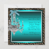 Blauwgroen Blauwe Luipaard Kroonluchter Verjaardag Kaart (Achterkant)