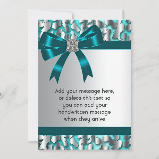 Blauwgroen Blauwe Luipaard Masquerade Party Bedank Bedankkaart (Achterkant)