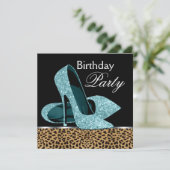 Blauwgroen blauwe luipaard op hoog niveau - geboor kaart (Staand voorkant)