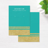 Blauwgroen, blauwe, luxe, Faux Gold Earring-scherm Visitekaartje (Bureau)