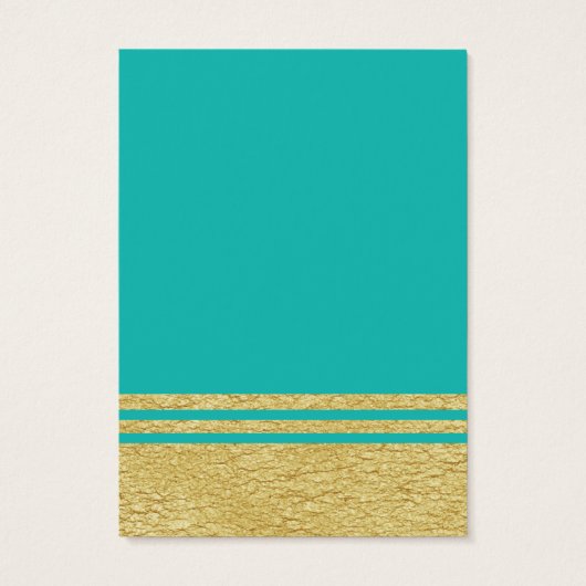 Blauwgroen, blauwe, luxe, Faux Gold Earring-scherm Visitekaartje (Achterkant)