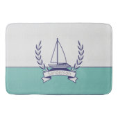 Blauwgroen blauwe marine kustboot Nautical Sailboo Badmat (Voorkant)