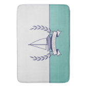 Blauwgroen blauwe marine kustboot Nautical Sailboo Badmat (Voorkant Verticaal)