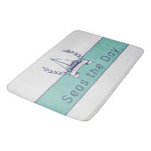 Blauwgroen blauwe marine kustboot Nautical Sailboo Badmat (Gekanteld)