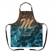 Blauwgroen Blauwe marmer glitter Monogram geperson