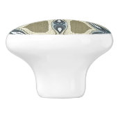 Blauwgroen Blauwe Mosterd Groene Oker Etnische Tri Keramische Knop (Zijkant)