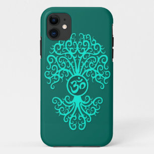 Blauwgroen blauwe Om-boom iPhone 11 Hoesje