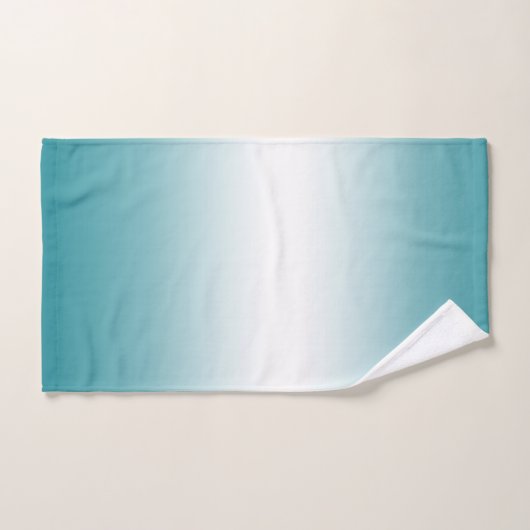Blauwgroen blauwe ombre gradiënt kleurendodehanddo bad handdoek (Handdoek)