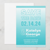 Blauwgroen Blauwe Ombre sparen de Kaart van de Dat (Voorkant / Achterkant)